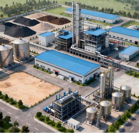 A large-scale organic fertilizer granule production plant