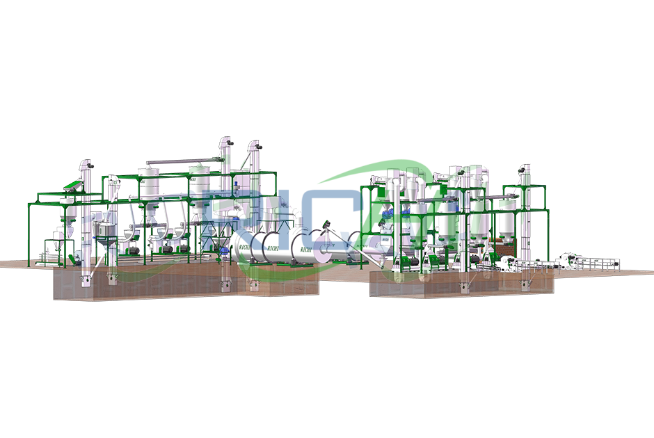 3D Rendering of Biomass Pellet Production Line