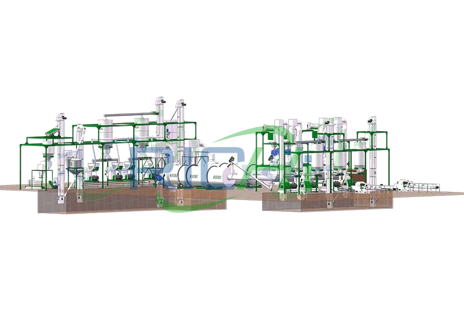 3D display diagram of RICHI wood pellet production line