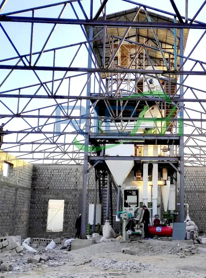 a photo of the installation of a feed production line in Uzbekistan