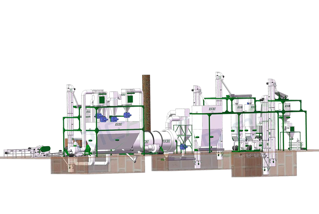 3D Rendering of Cat Litter Production Line
