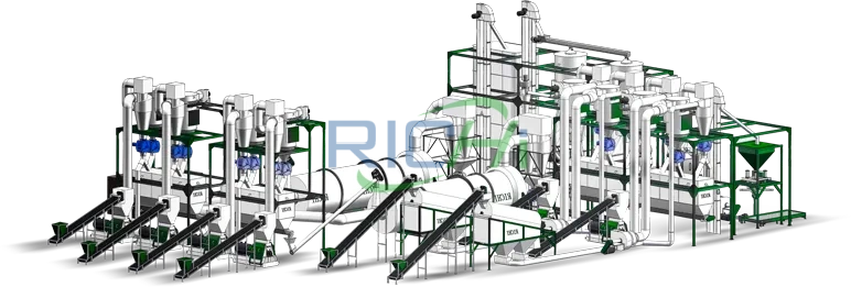 3D picture of organic fertilizer production line