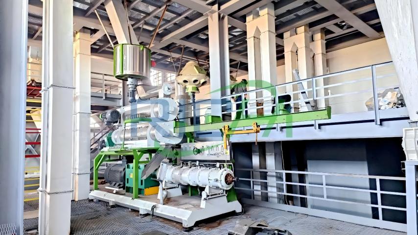 Extruder Machine in Russia 5-6tph extruded fish food production line