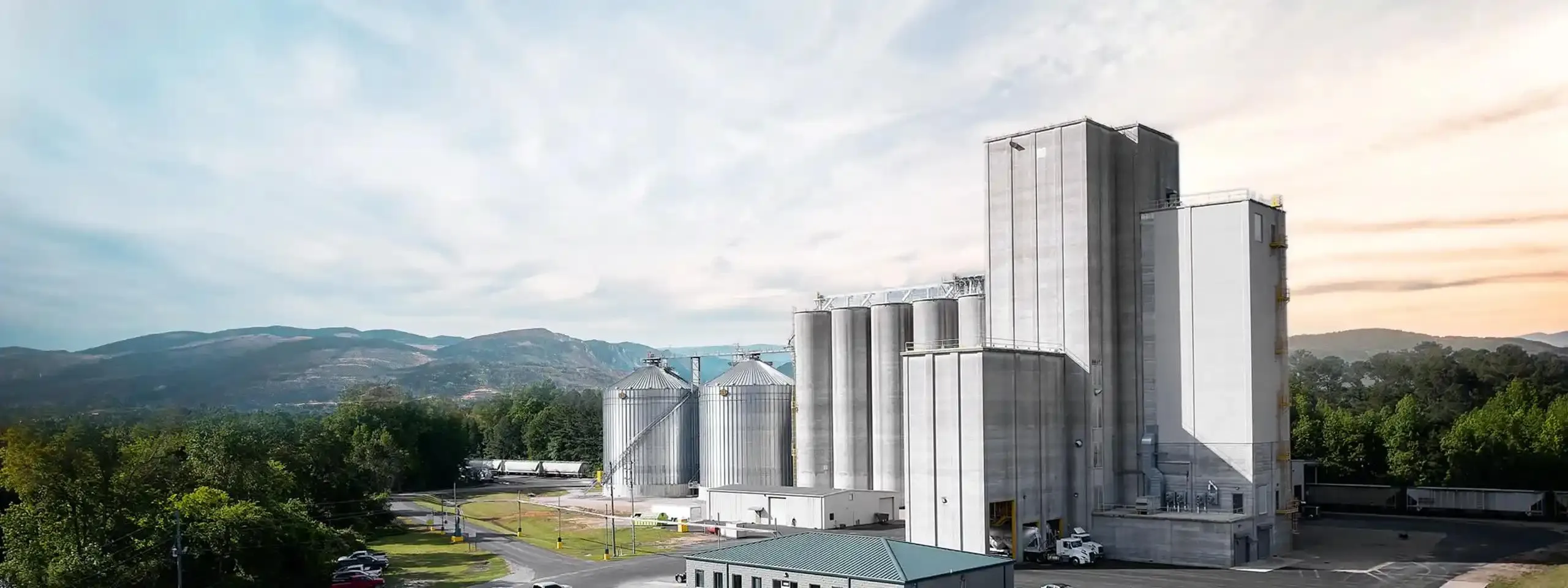 Large grain storage & feed processing facility