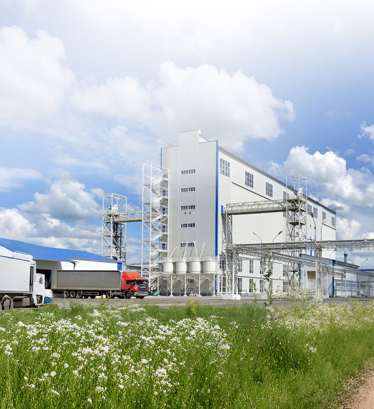 Large industrial cat litter processing facility