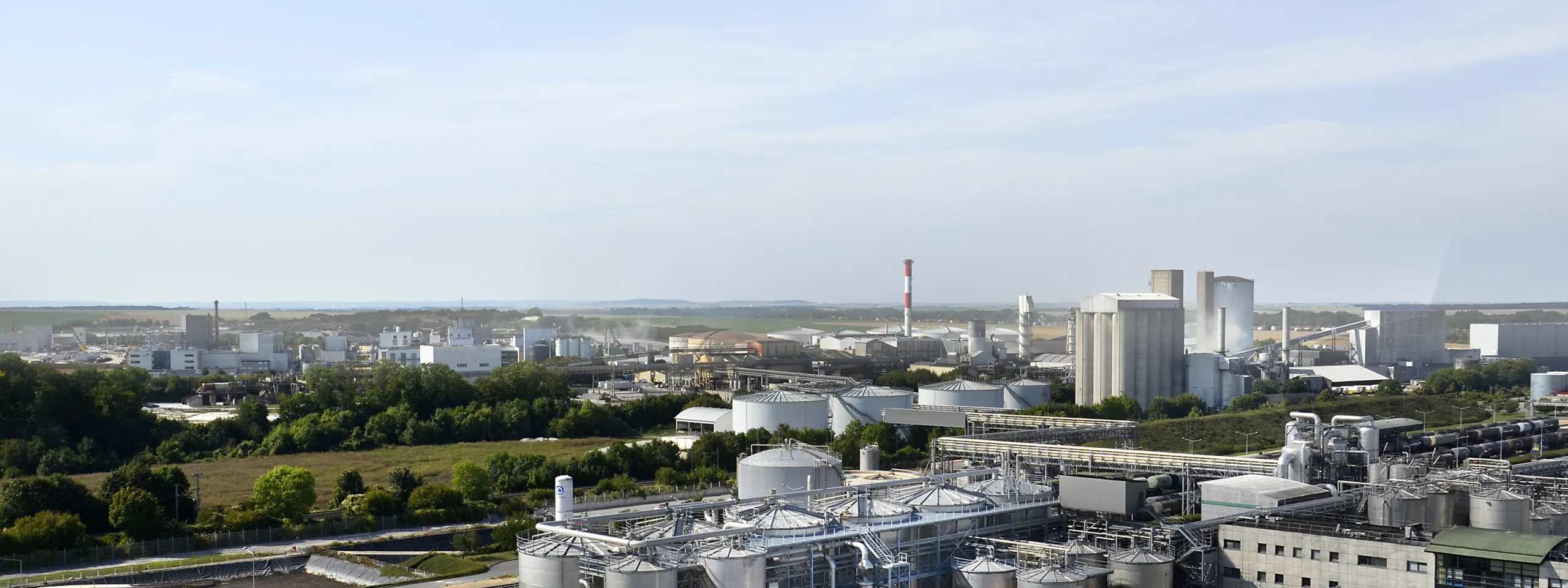 Panoramic view of large industrial complex