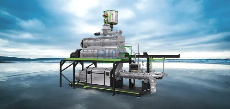 Twin Screw Fish Food Extruder with dual-layer Conditioner