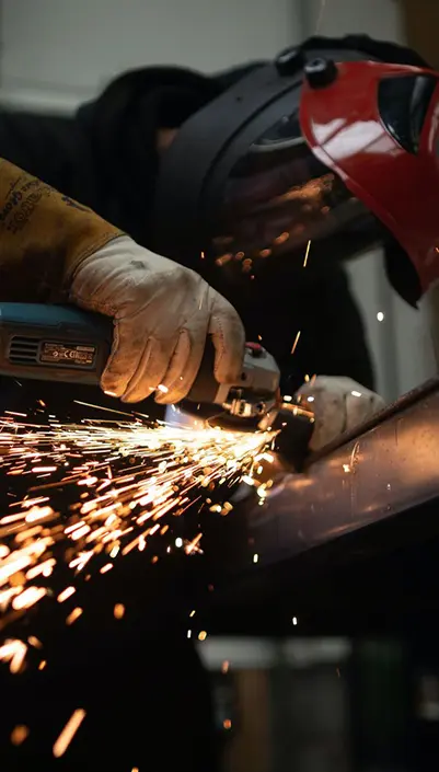 Workers are manufacturing machines