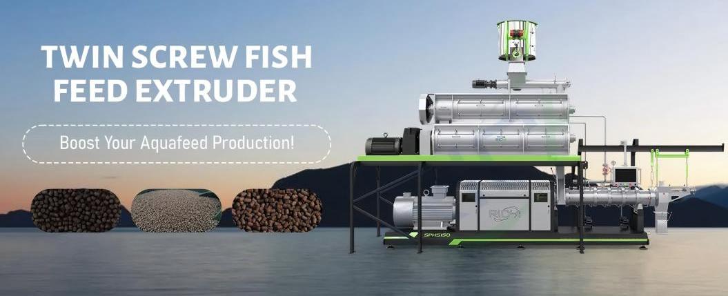 twin-screw fish feed extruder with dual-layer conditioner