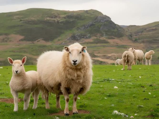 sheep on the grassland