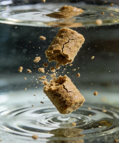 pellet dissolves quickly in water