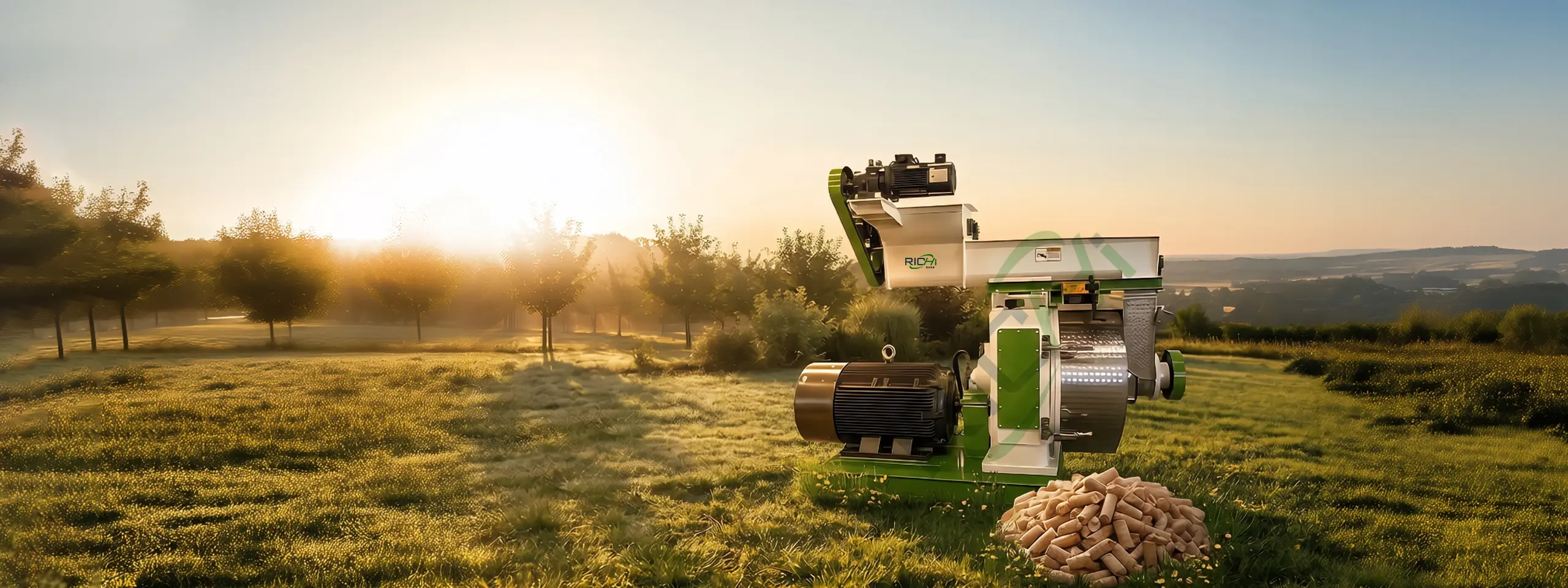 bandera de la máquina de pellets de virutas de madera