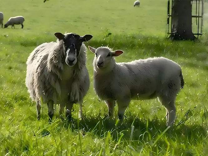 two sheep in the meadow