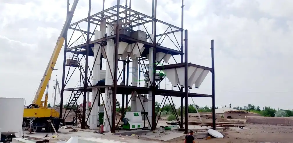 Linea di produzione di pellet per mangimi avicoli in Uzbekistan